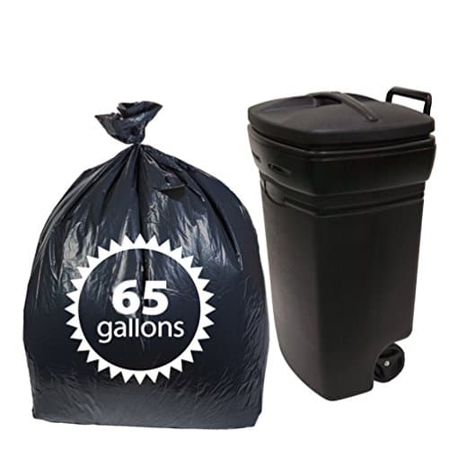 Dualplex 65 Gallon Black Trash Bags 1.5 Mill 50 Bags Per Case 50" X 48
