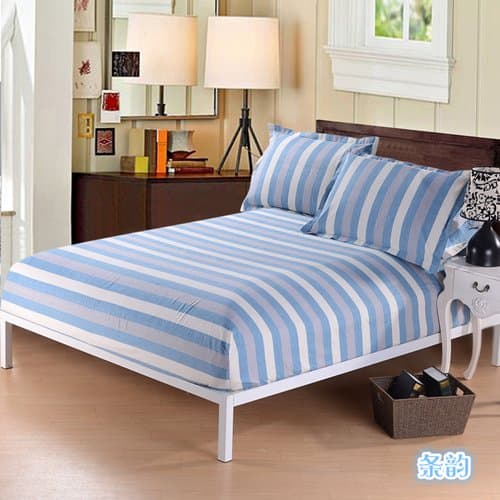 Mattress cover protective sleeve fitted one-piece cotton bed sheets for children,stripe,180cmx200cm CWN