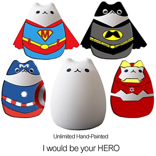 Silicone Night Light For Kids Cute Mia Sensitive Tap Control Light Multicolor Soft Baby LED Lamp USB Rechargeable Kitty Nursery Lamp For Bed House Living Room