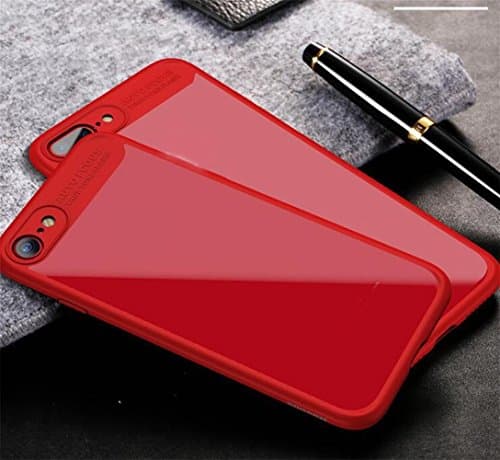 WYHYDCG iPhone Case - 2 in 1 Phone Case,Transparent Clear Slim Protective Scratch Resistant Color Contrast Silicone phone shell for Apple iPhone , red