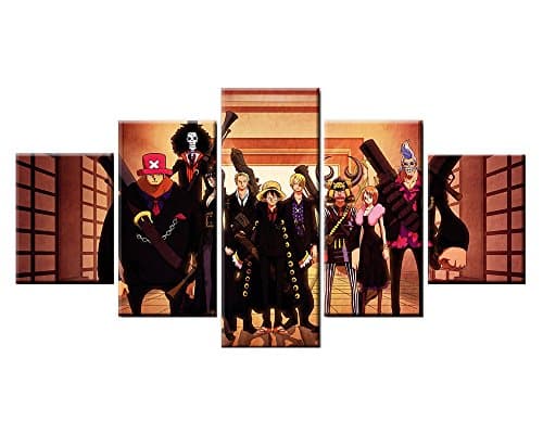 5 Panel Modern Printed Poster One Piece Animation Paintings on Canvas Wall Art for Home Decorations Wall Decor Artwork Picture(Unframed) (8x12"x2pc,8x16"x2pc,8x20"x1pc)
