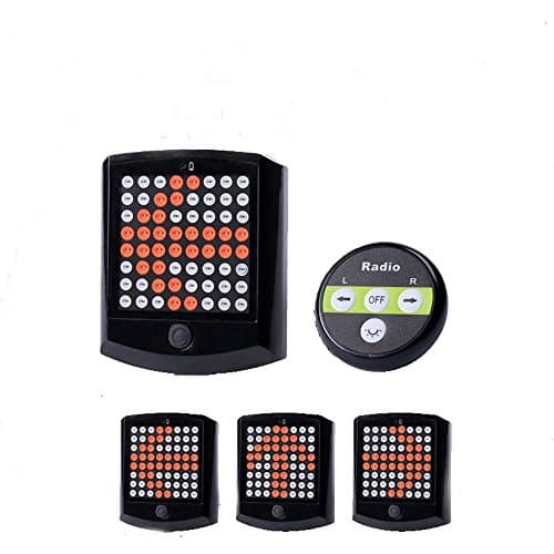 LU2000 LED Bike Back Lights Direction Indicator Lamp, Bicycle Turn Left and Right Warning Light with 2 Light Modes, Battery Style Bike Taillight with Wireless Remote Control - Black