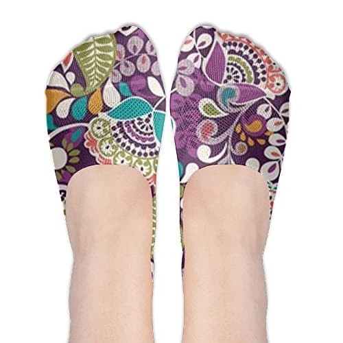 Plum Women's Thin Casual Elastic Polyester Cotton Non Slip Flat Boat Line No Show Socks