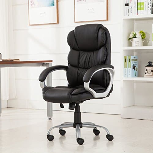 High Back PU Chair Black Leather Executive Office Desk Task Computer boss luxury