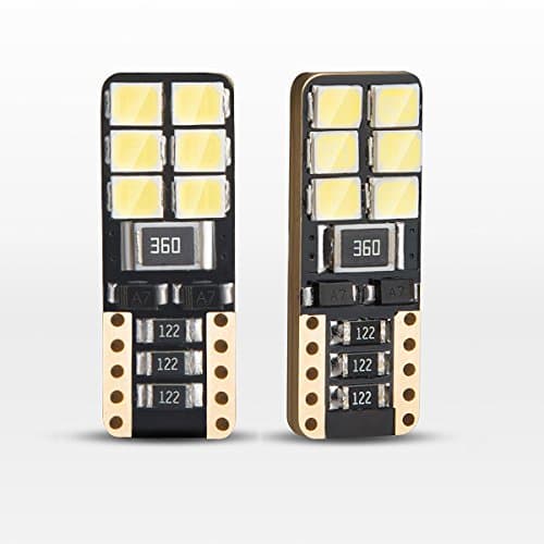 194 LED Light bulb,2018 Newest Super Bright 12-SMD 3528 Chipsets LED, 168 2825 W5W T10 Wedge LED Replacement Bulbs Error Free for Car Dome Map Door Courtesy License Plate Lights (Pack of 10)