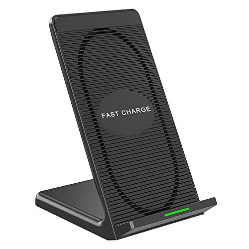 Wireless Charger Qi Wireless Charging Stand Increase Fan Cooling for iPhone 8/iPhone 8 Plus/iPhone X , Samsung Galaxy S8/Galaxy S8 Plus/Galaxy Note 8/and All QI Enabled Mobile Phones (Black)