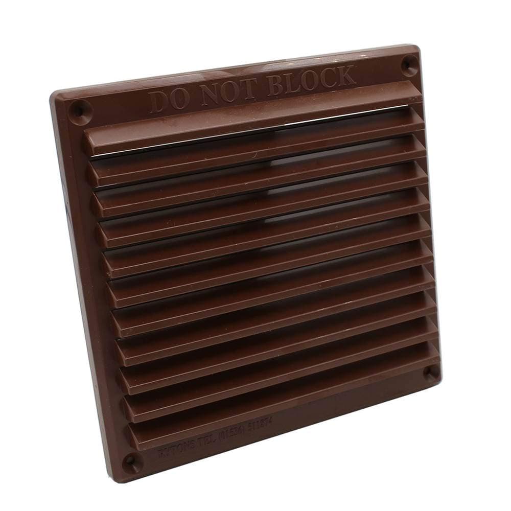 Rytons 6X6 Louvre Ventilation Grille with Flyscreen - Brown