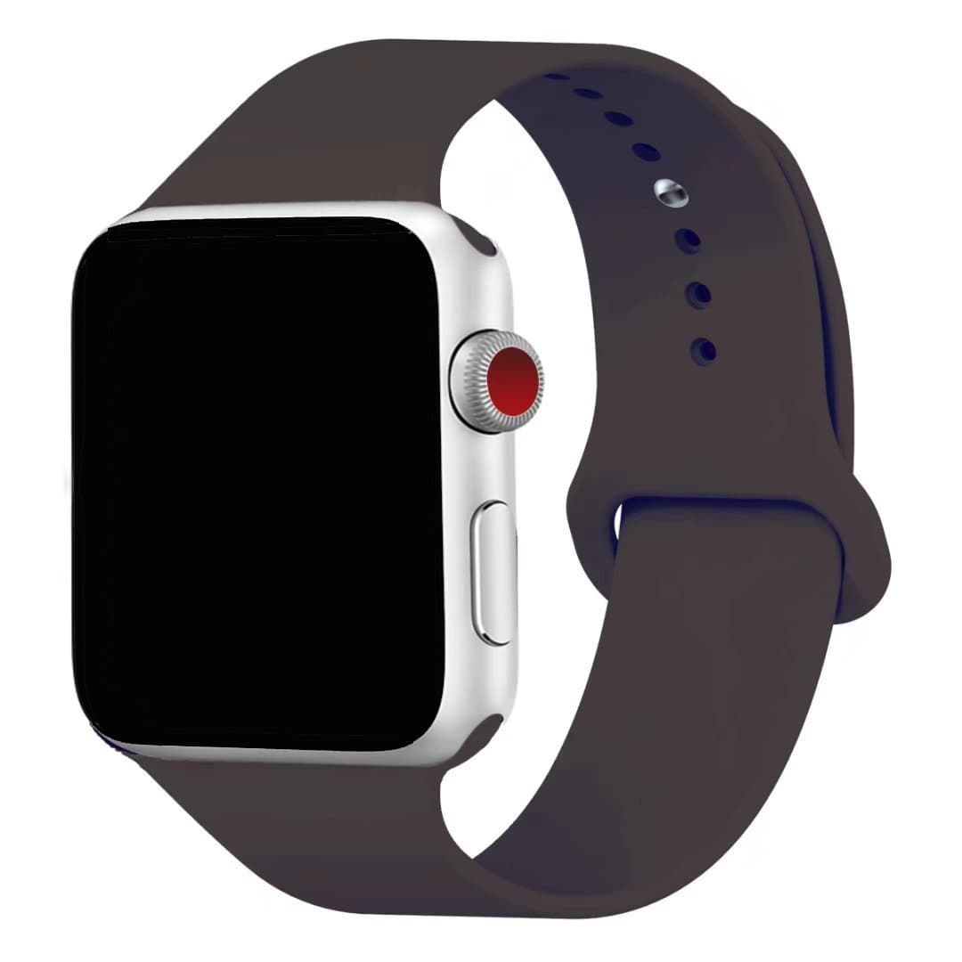 Yaber Soft Silicone Replacement Sport Band Compatible with Apple Watch 40MM 44MM 38MM 42MM All Models (Cocoa, 42MM/44MM S/M)