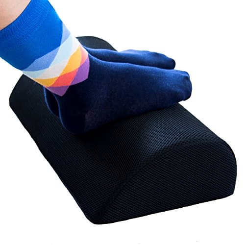 Foot Rest for Under Desk, Ergonomic Perfectly Angled, Non-Slip, Memory Foam Cushion, Relieves Knee, Leg and Foot Pain, for Office, Home and Travel (Black)