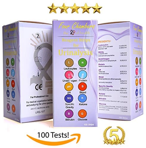 10 Parameter Urinalysis Test Strips, Urinary Tract Infection Strips (UTI) Urine Test Strips: MEGA pack (100 Tests), Kidney, Low Carb, Paleo, Ketogenic Diet, Instant Results, Everything Inside!