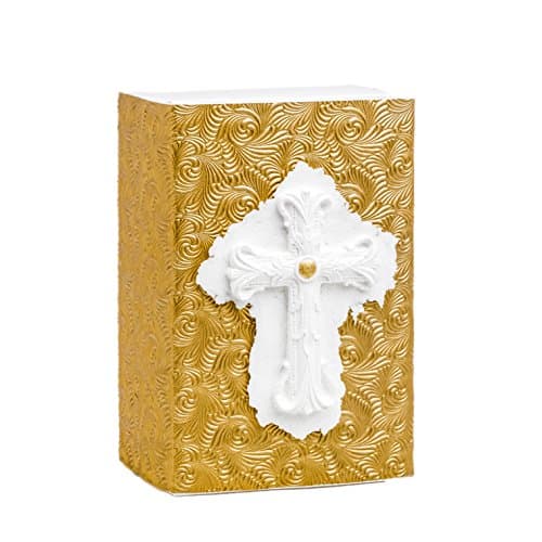 Earth Memorials Biodegradable Urn for Human Ashes, Large, Cross, Water Burial Urn, Cremation Urn Box, EcoFriendly, 300 Cubic Inches