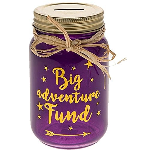 Glamorous Big Adventure Fund Jam Jar Money Box Gift