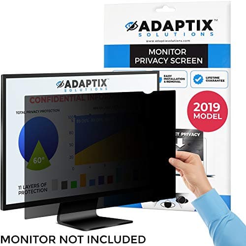 Monitor Privacy Screen 32” – Info Protection for Desktop Computer Security – Anti-Glare, Anti-Scratch, Blocks 96% UV – Matte or Gloss Finish Privacy Filter Protector – 16:9 by Adaptix (APS32.0W9)