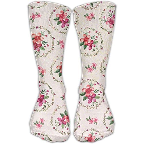 New Red Rose Wreath Tube Socks, Stocking, Long Socks,compression Socks