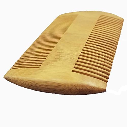 Men Combs Natural wood Comb -2 in 1 Double-Sided Coarse Teeth and Fine Teeth Short Beard Gift