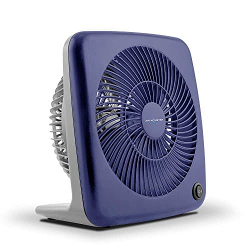 0.28 CFM Air Flow 7" 2-Speed Portable Personal Box Electric Fan in Blue