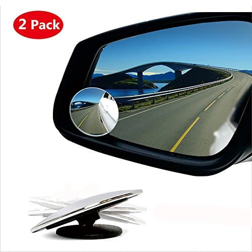 Blind Spot Mirror,HD Glass Wide Angle Slim Round Frameless Convex Rear View Mirror 360°Rotate 30°Sway Adjustable Great for Car SUV Truck Van(2 Pack)