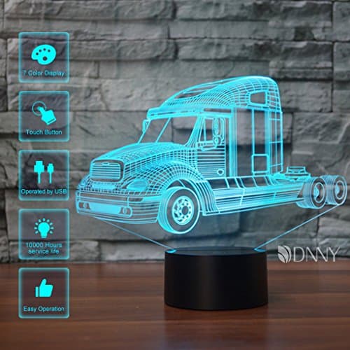 3D Night Light Optical Illusion Lamp Truck Desk Lamp Touch Switch Desk Night Lights Best Gift Toys for Home Decoration