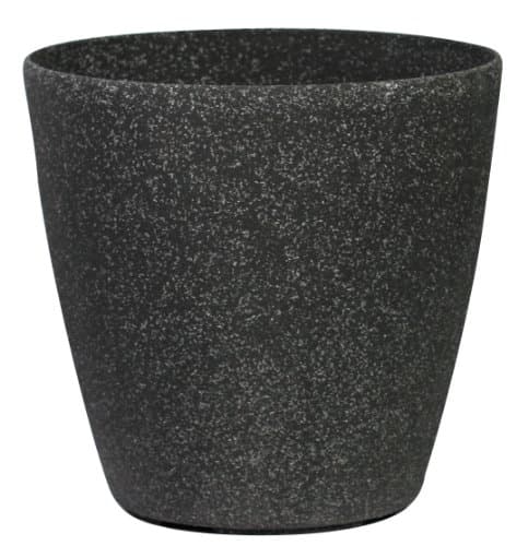 Stone Light SL Series Cast Stone Round Planter, 20-Inch, Aged Black Sandstone, 3-Pack