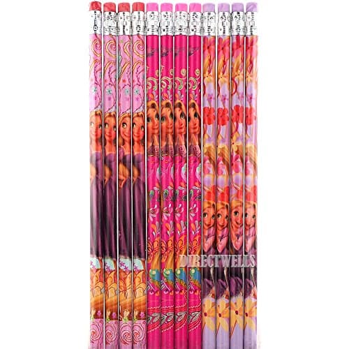 Disney Tangled Authentic Licensed 12 Wood Pencils Pack