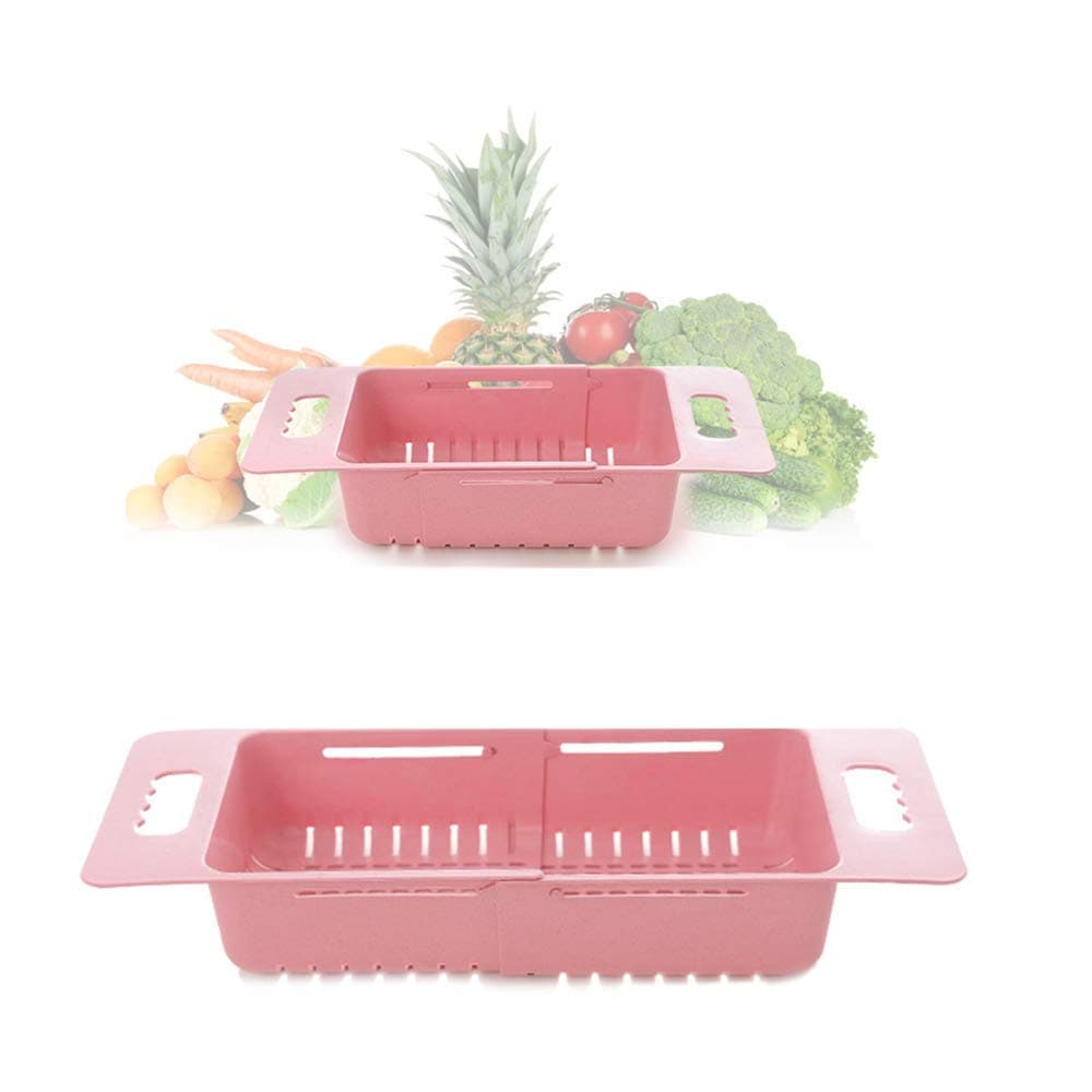 Adjustable Kitchen Colander,Over The Sink Collapsible Colander Dish Fruit Vegetable Strainer Drainer Basket for Clean Fruits and Vegetables, Plates, Bowls and Cups