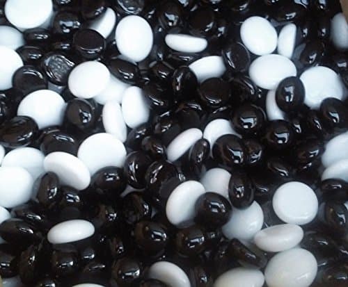 Creative Stuff Glass - 3 Lb - Opal Black &amp; White Mix Glass Gems - Vase Fillers (14-17mm, Approx. 1/2"-5/8")
