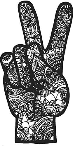 Peace Sign Hand Style 2 Vinyl Wall Decal Sticker 10" x 20"