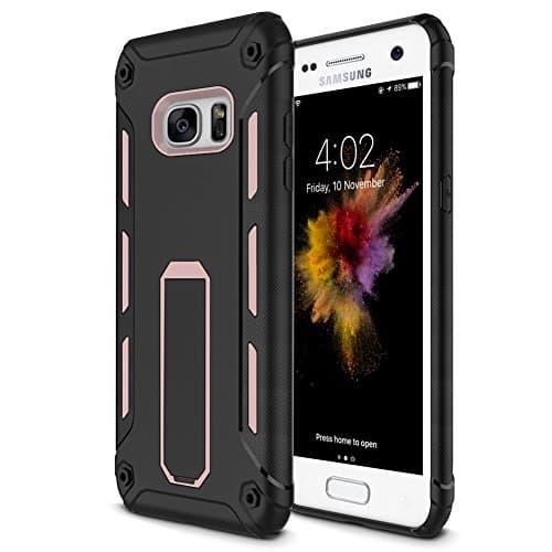 Galaxy S7 Case, Vabogu [Heavy Duty] Soft TPU & Hard PC Rugged Dual Layer Case with Kickstand for Samsung Galaxy S7 (Rose Gold)
