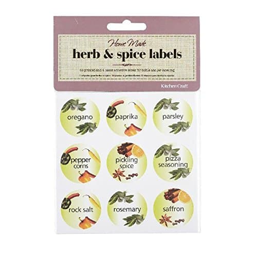 Set of 45 Kitchen Craft Sticky Herb & Spice Labels (Pack of 6)