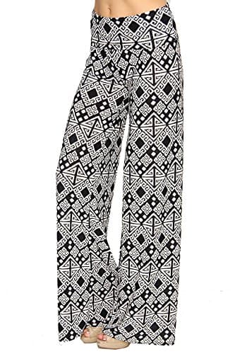 Women's New Grey &amp; white Aztec Diamond Vertical Chevron Palazzo Pants