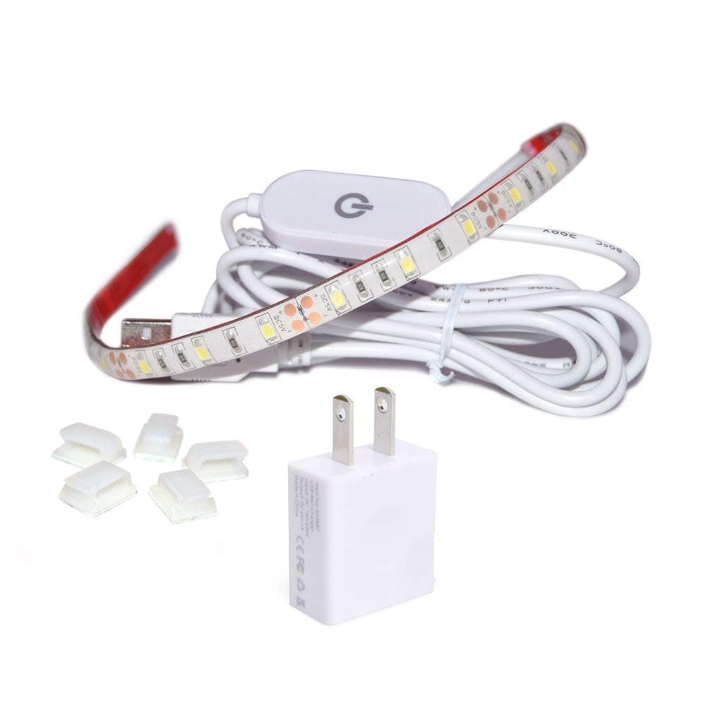 WENICE Sewing Machine LED Light,6.6ft Cord with Touch Dimmer and USB Power Supply, 5pcs Adhesive Clips, Cold White with 3M Adhesive Tape, Fits All Sewing Machines,21LEDS