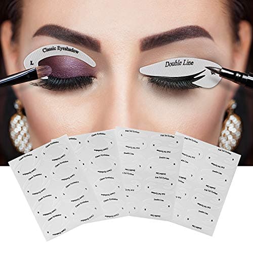 New Eye Makeup Fast Eyeliner & Eyeshadow Non-Woven Stencil Stickers, 6 Styles for Eyeliner + 4 Styles for Eyeshadow Set Profession Classic Quickly Makeup Guide Template Cosmetic Tools