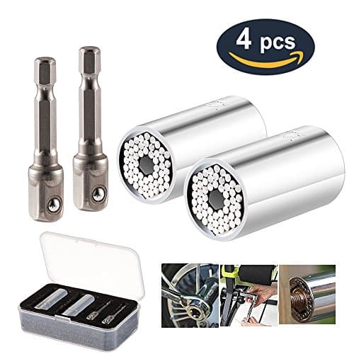 Universal Socket Grip Adapter 4PCS Multi-Function 7mm-19mm Grip Socket Set Metric Wrench Power Drill Adapter Professional Repair Tools