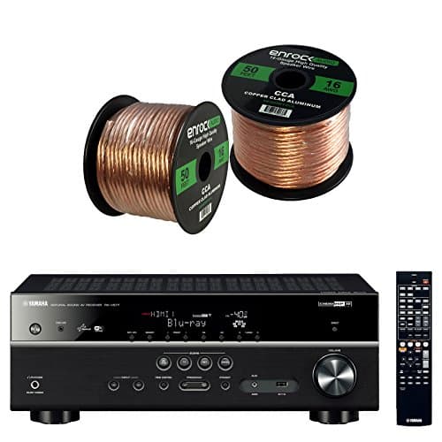 Yamaha RX-V577 - 7.2-Channel - Home Theater Bluetooth USB Stereo Receiver with Wi-Fi Network and Apple AirPlay - Bundle Combo With Enrock 50-Feet 16-Gauge Speaker Wire