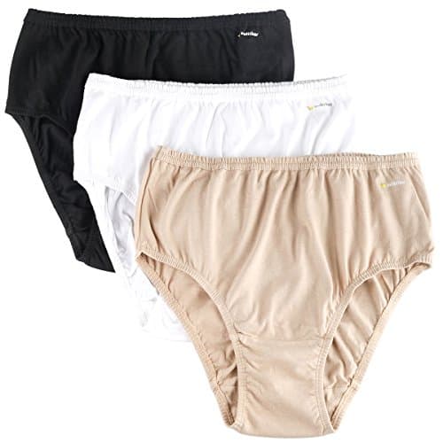 3 Pack Eva Women's Cotton Comfortable Hipster Panties (Small, White/Black/Beige)