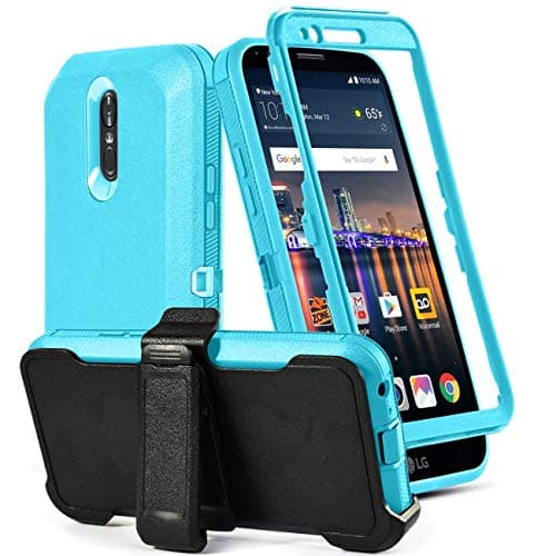 LG Stylo 3 Case/LG Stylo 3 Plus Phone Case Built-in[Full Coverage Screen Protector] with Belt Clip[Kickstand] Full Body Heavy Duty Sturdy Swivel Belt Clip Holster Protective Case (Green1)