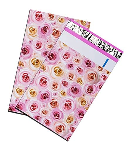 6" x 9" Designer Series -FLAT Poly Mailers, Self Sealing Envelopes (400, Bouquet of Roses)