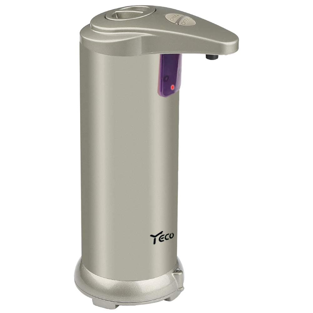 Automatic Soap Dispenser, YECO 300ML Auto Liquid Soap Dispenser Stainless Steel Countertop Touchless Hand Free Soap Dispensers with Waterproof Base for Bathroom, Kitchen, School, Hotel and Hospital