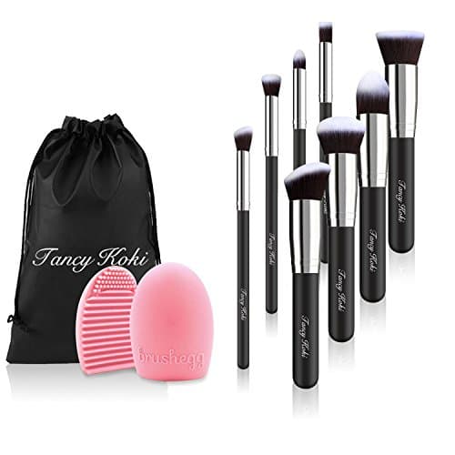 Makeup Brushes Set 8 Pcs Premium Soft Synthetic Foundation Blending Blush Eyeliner Eyeshadow Lip Kabuki Brush With 1 Free Makeup Brush Cleanner Brush Egg