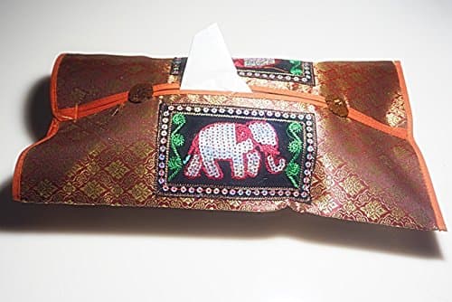 Tissue Holder Multi Color Thai Silk Elegant Easy Storage Napkin Paper Rectangular