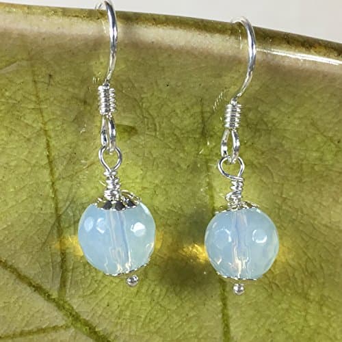 JANECKA Opal Drop Earrings - Sterling Silver - Natural Gemstone - October Birthstone