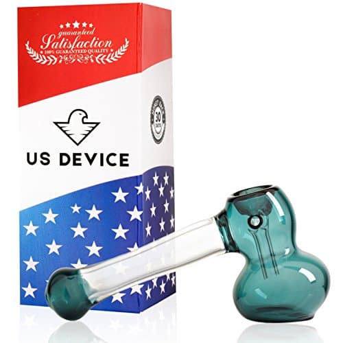 US DEVICE Water 5 Inch Dark Blue Hammer Thick Durable Glass Handcrafted Made in the USA