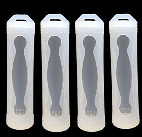4pcs Clear Color Silicone Protective Cases for 18650 Batteries