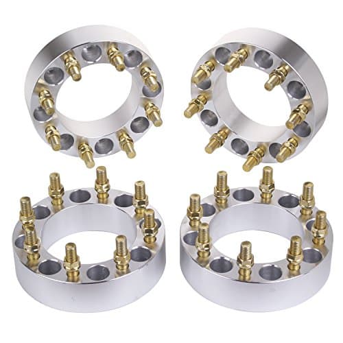 HLZZ 4pcs Wheel Spacers Adapters-2" Thickness-8 Lug-8x6.5/6x165.1-9/16x18 Studs