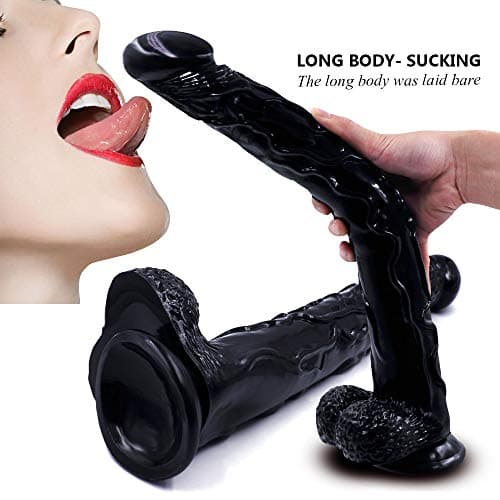 JackYang Realistic Soft 16.53 inch Silicone Hands Huge Massage with Strong Suction Cup for Women (Color : Black)