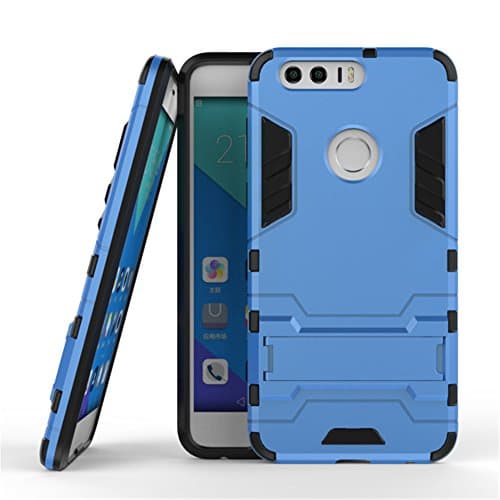 Honor 8 Case,JIUSHIWO [Heavy Duty] [Shock-Absorption] [Kickstand Feature] Hybrid Dual Layer Armor Defender Full Body Protective Case Cover for Huawei Honor 8 (kickstand Series Blue)