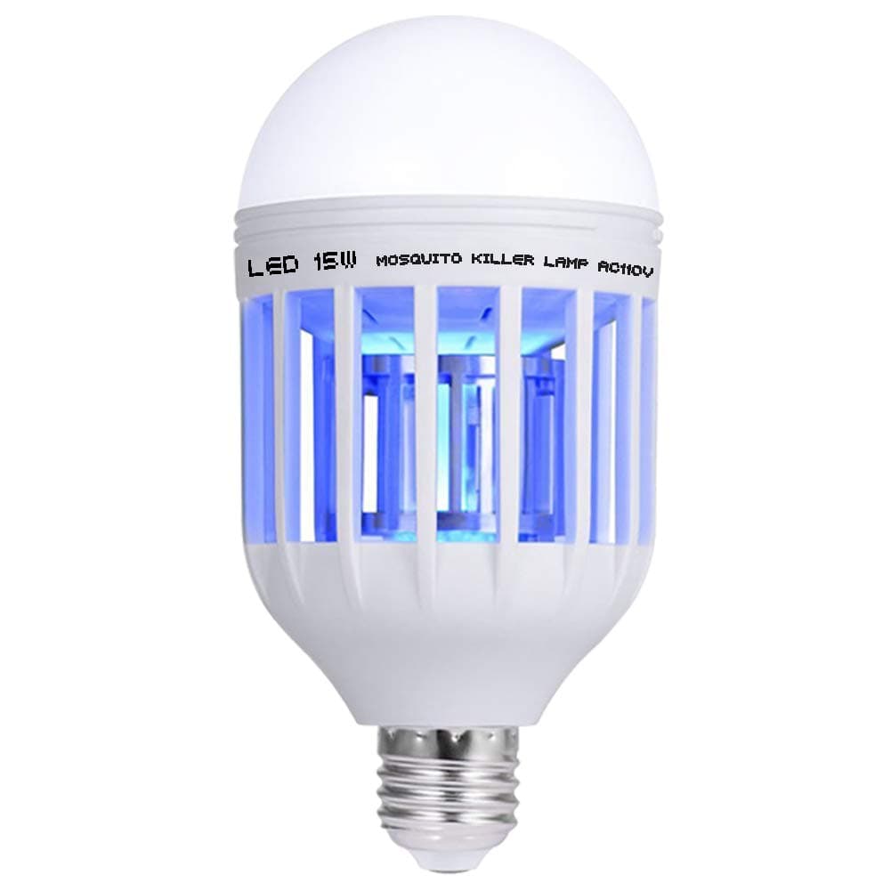 TBNEVG Bug Zapper Light Bulb Lamp,Electronic Mosquito Insect Fly Trap Killer, 110V 15W Mosquito Repellent Bulb for Home Indoor Outdoor Garden Patio Backyard by