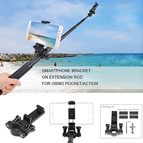 Prevently New Smartphone Holder Bracket On Extension Rod For DJI OSMO Pocket/Action Camera