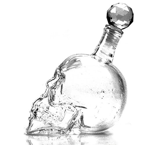 XOCOY Funny Creative Crystal Skull Head Vodka Bottle Creative Gothic Wine Vodka Decanter (1000ML)