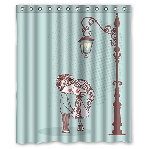 Comeciti Love Polyester Shower Curtains Width X Height / 60 X 72 Inches / W H 150 By 180 Cm For Relatives Mother Valentine Lover Him. Wipe Clean. Fabric Material